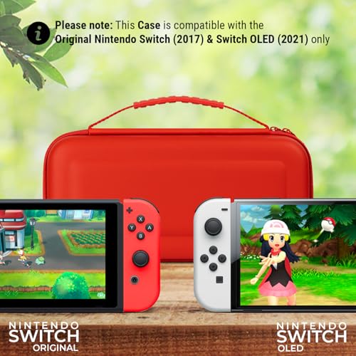 Orzly Carrying case for Nintendo Switch OLED and Switch Console - Red Protective Hard Portable Travel case Shell Pouch for Nintendo Switch Console & Accessories - Image 2