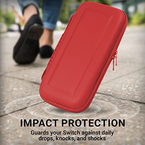 Orzly Carrying case for Nintendo Switch OLED and Switch Console - Red Protective Hard Portable Travel case Shell Pouch for Nintendo Switch Console & Accessories - Image 4