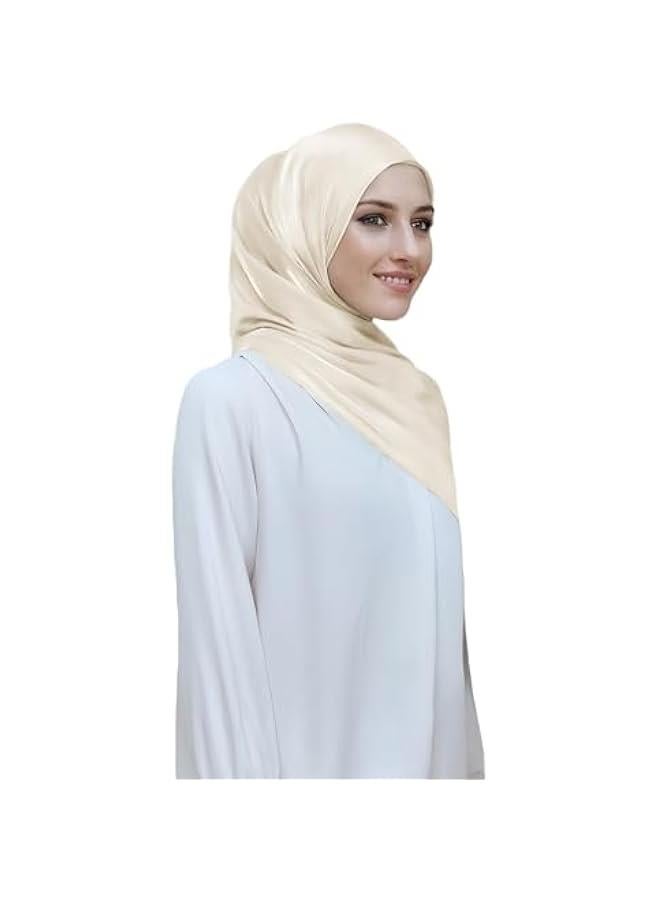 Arabest Shimmering Sheen Crepe Scarf Shawl for Women Lightweight Wrap Hijab - Image 2