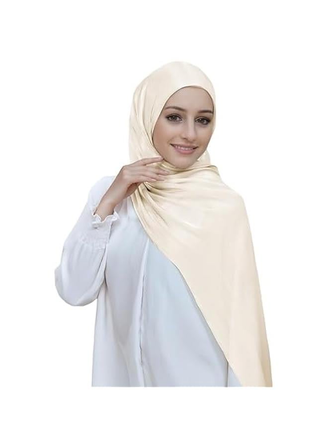 Arabest Shimmering Sheen Crepe Scarf Shawl for Women Lightweight Wrap Hijab - Image 3