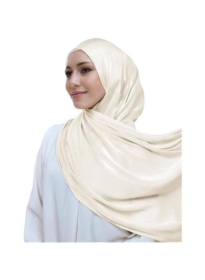 Arabest Shimmering Sheen Crepe Scarf Shawl for Women Lightweight Wrap Hijab - Image 5