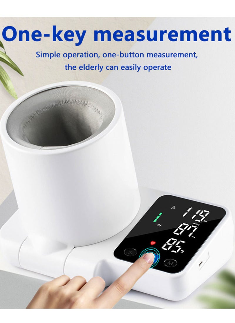JZIKI - ZK-B886 Arm Barrel Electronic Blood Pressure Monitor Digital BP Monitor Tonometer Movable English Voice Broadcast Heart Rate Detection with Large LED Screen for Home Use - Image 1