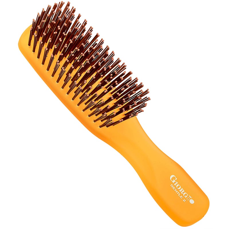 Giorgio GION2O Neon Orange 625 inch Gentle Touch Detangler Hair Brush for Men and Women Soft Bristles for Sensitive Scalp Wet and Dry for all Hair Types Scalp Massager Brush Stimulate Hair Growth