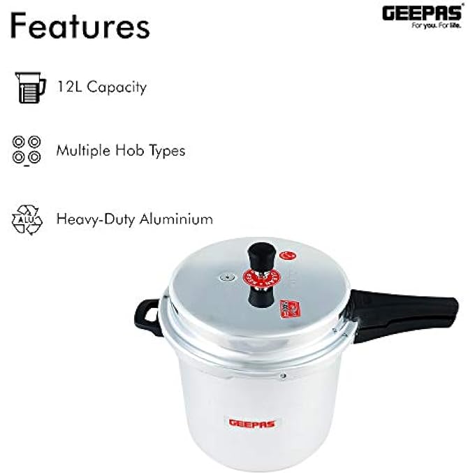 GEEPAS Multi Function Pressure Cooker Gpc329 Silver Aluminum Material - Image 3