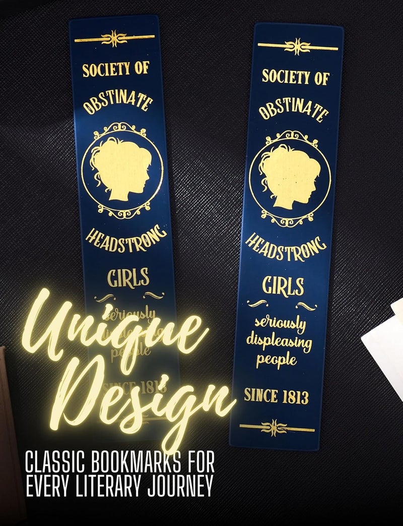 InnoBeta Jane Austen Gifts Bookmarks for Women Men Set of 2 Funny Gift for Book Lovers  Blue - Image 2