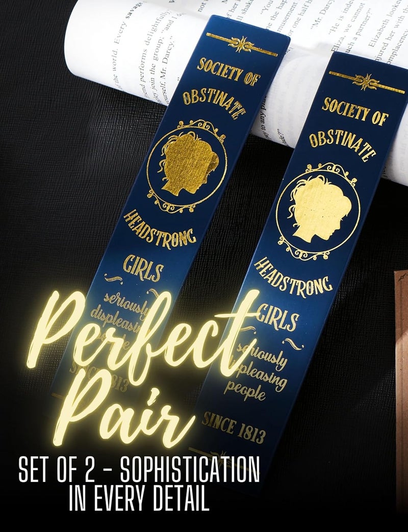 InnoBeta Jane Austen Gifts Bookmarks for Women Men Set of 2 Funny Gift for Book Lovers  Blue - Image 4