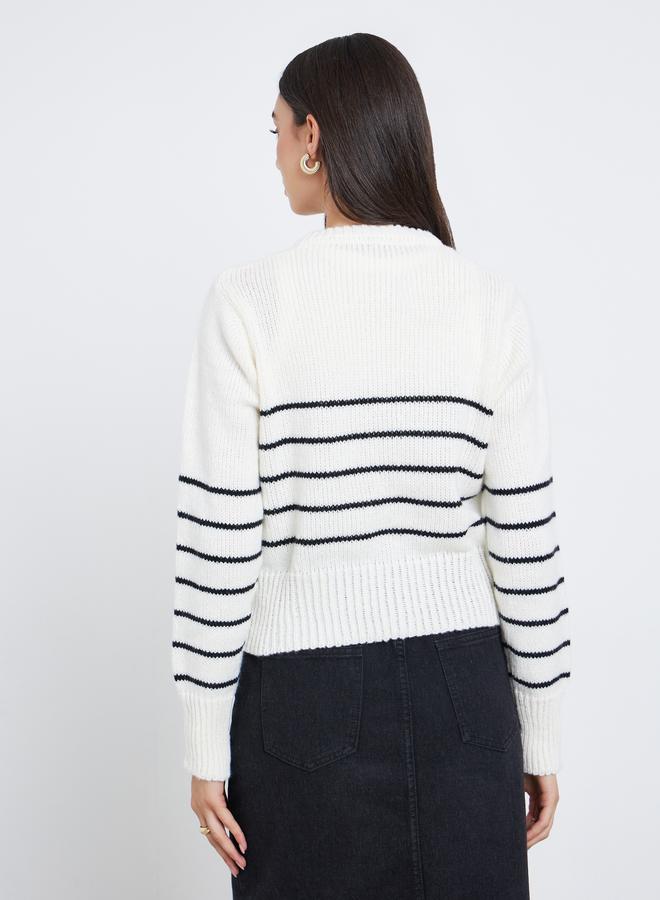 تايك تو كارديجان محبوك مخطط - Image 5