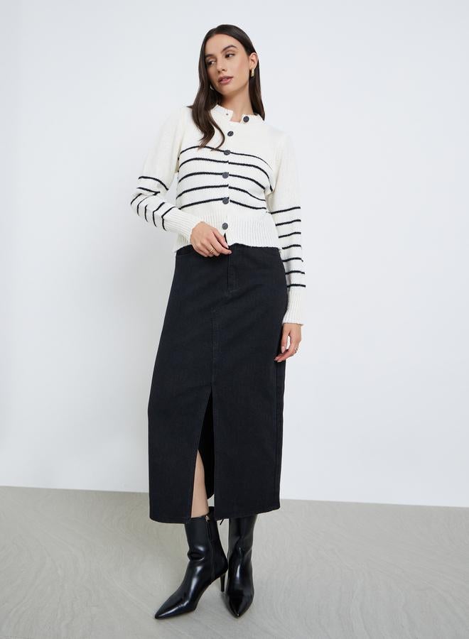 تايك تو كارديجان محبوك مخطط - Image 2