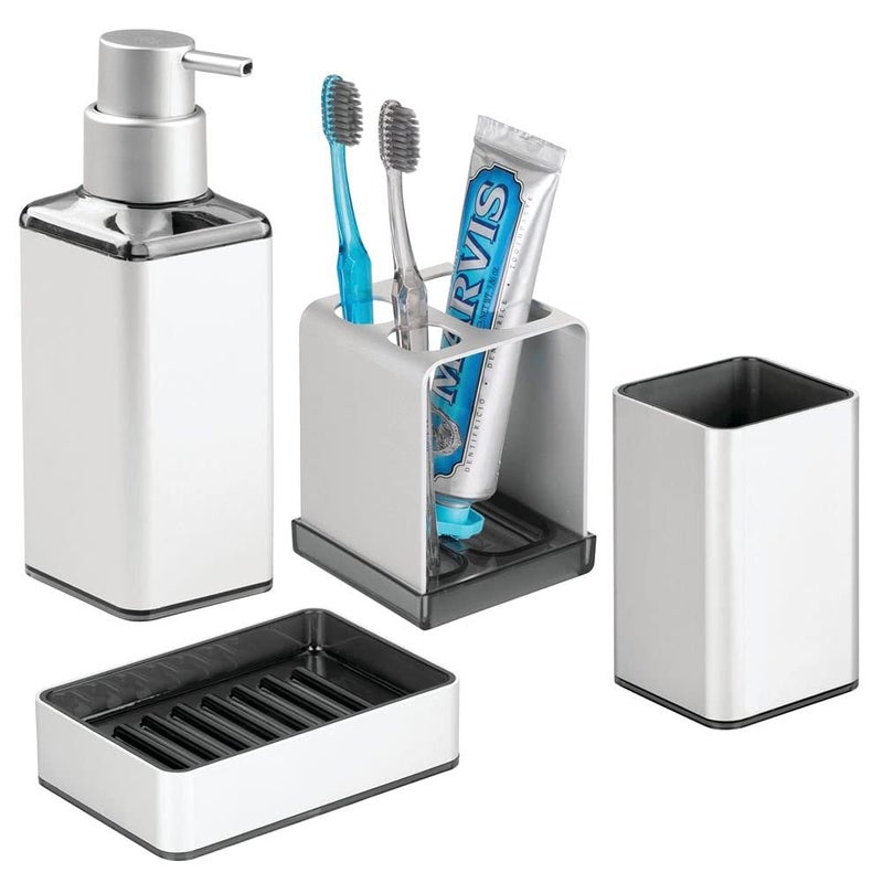 InterDesign iDesign InterDesign Metro Ultra Rustproof Aluminum Soap Dispenser Pump for Kitchen, Bathroom Vanities-Square, Silver - Image 5