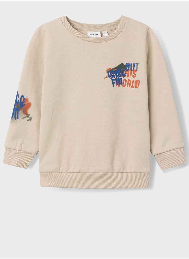 NAME IT - Kids Text Print Sweatshirt - Image 1