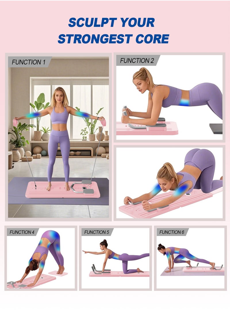HomarKet Abdominal Board Pilates Reformer Set Multi-Purpose Foldable Pilates Reformer Board High Strength Pilates Equipment Portable Fitness Board For Home Women Men  - Image 5