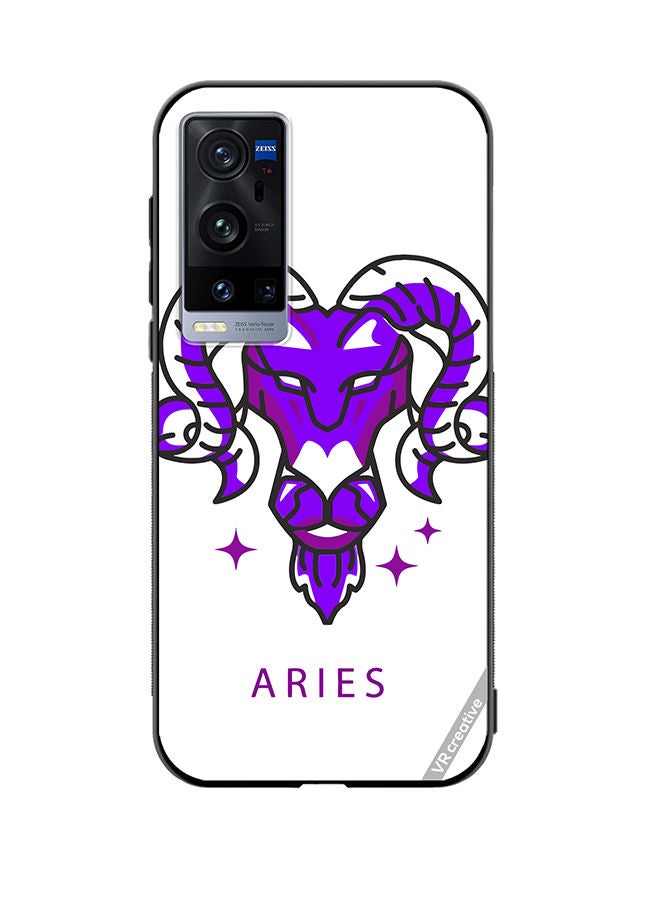VR CREATIVE Protective Case Cover For Vivo X60 Pro Plus Purple Watercolor Zodiac Sign Design Multicolour - Image 1