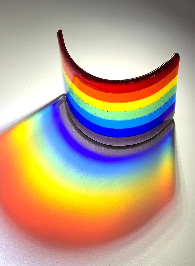 Andthen Rainbow Bridge Fused Glass 3D Colorful Bridge with Beech Wood Base & Sympathy Card Memorial Gift for Dog Cat - Image 4