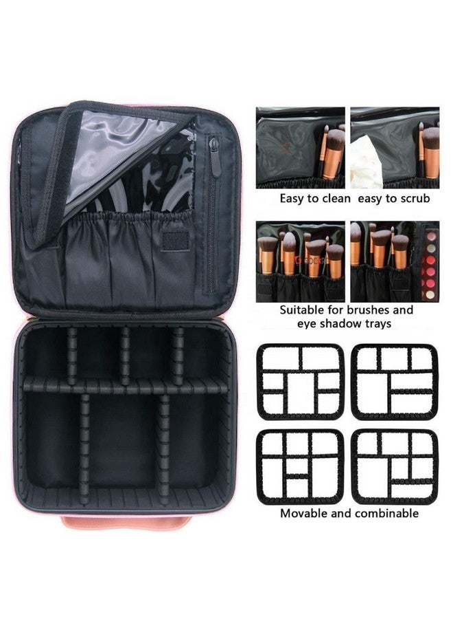 GOCART WITH G LOGO GOCART WITH G LOGO Professional Travel Makeup Bag Cosmetic Cases Organizer Portable Storage Bag (10 INCH Baby Pink) - Image 4