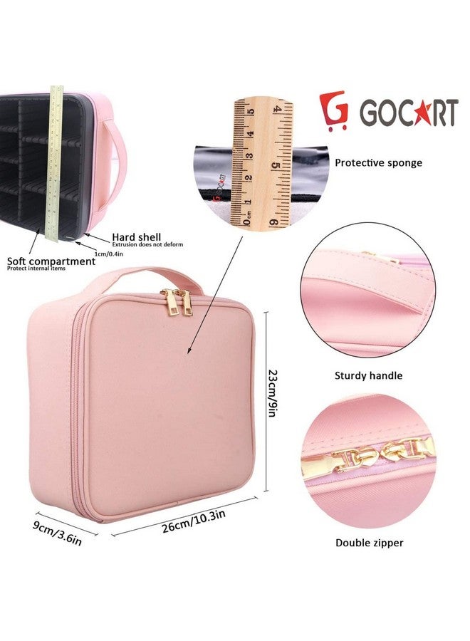 GOCART WITH G LOGO GOCART WITH G LOGO Professional Travel Makeup Bag Cosmetic Cases Organizer Portable Storage Bag (10 INCH Baby Pink) - Image 2