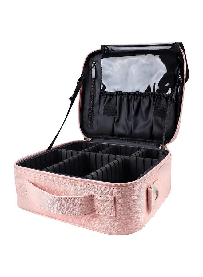 GOCART WITH G LOGO GOCART WITH G LOGO Professional Travel Makeup Bag Cosmetic Cases Organizer Portable Storage Bag (10 INCH Baby Pink) - Image 1