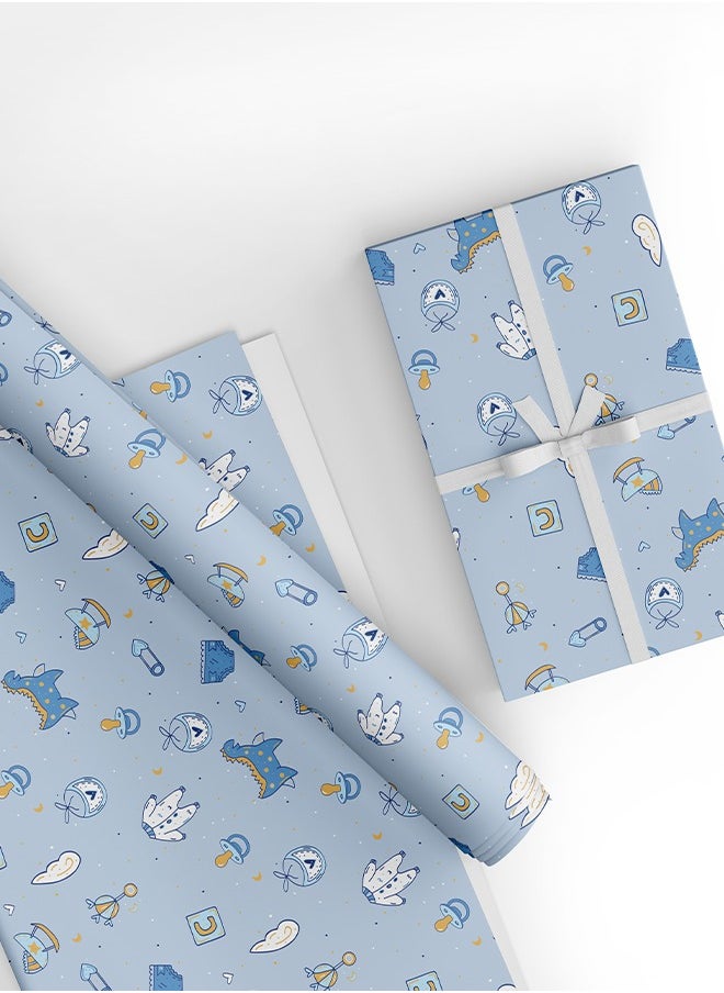 Share the Love Now Born, Boy - Wrapping Paper (Pack of 4)  - Image 1