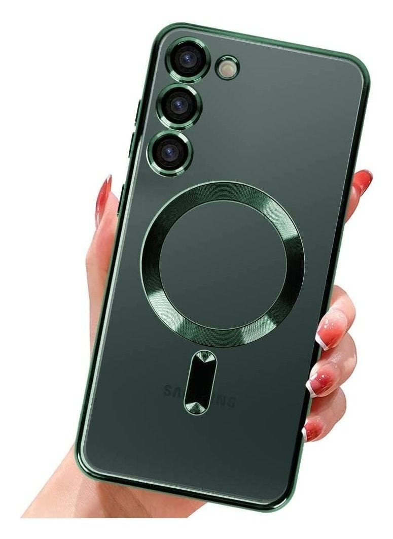 Magnetic Clear Case for SamsMagnetic Clear Case for Samsung Galaxy S23 Plus with Camera Lens Protector Magsafe Compatible Electroplated Soft TPU Shockproof Anti-Scratch Phone Caseung Galaxy S23 with C