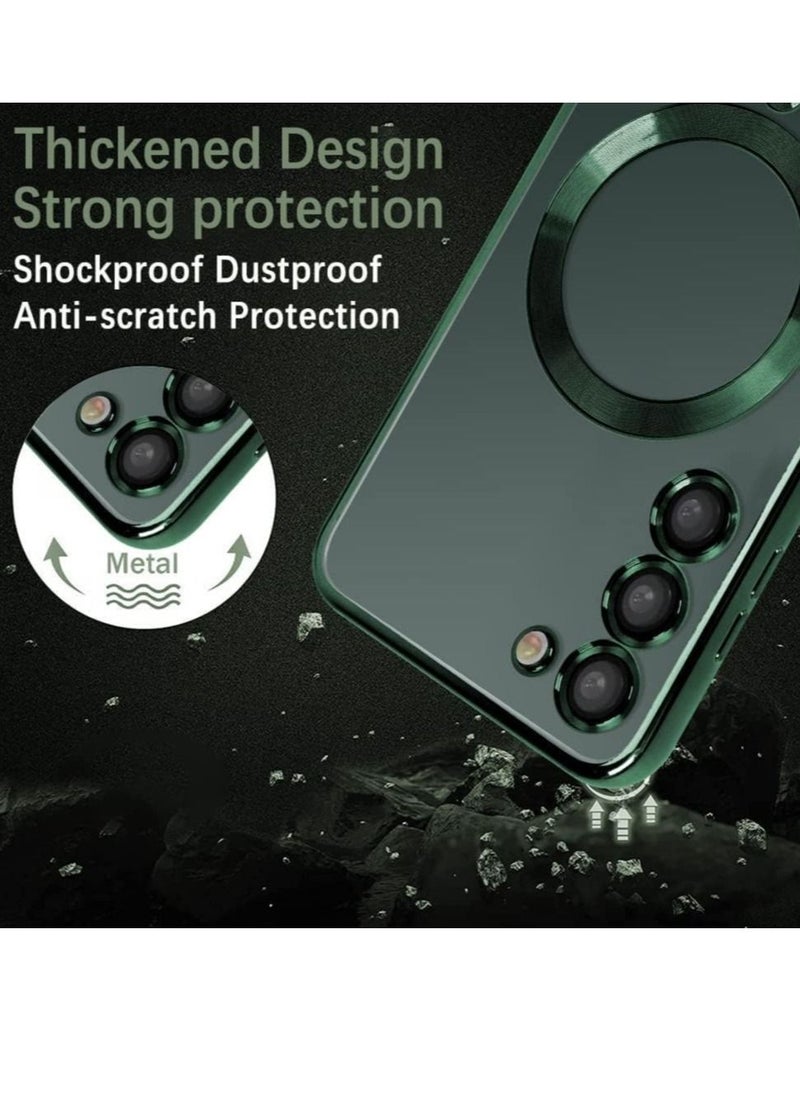 Magnetic Clear Case for SamsMagnetic Clear Case for Samsung Galaxy S23 Plus with Camera Lens Protector Magsafe Compatible Electroplated Soft TPU Shockproof Anti-Scratch Phone Caseung Galaxy S23 with C