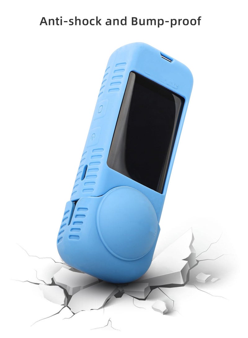 Silicone Case Lens Cap Lens Guard Protective Cover and Housing Skin Sleeves Protector Case Cover for Insta360 X5/X4 Camera (Blue) - Image 4