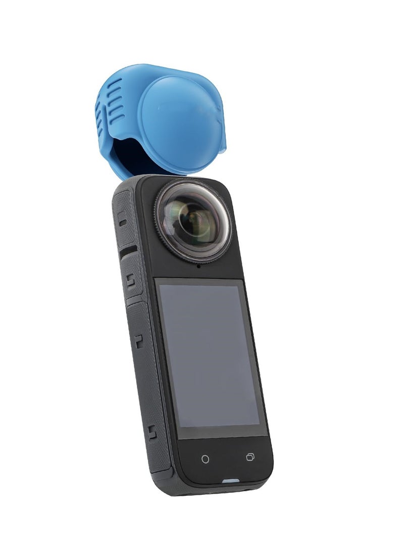 Silicone Case Lens Cap Lens Guard Protective Cover and Housing Skin Sleeves Protector Case Cover for Insta360 X5/X4 Camera (Blue) - Image 2
