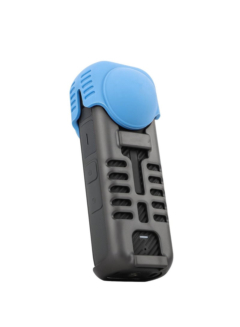 Silicone Case Lens Cap Lens Guard Protective Cover and Housing Skin Sleeves Protector Case Cover for Insta360 X5/X4 Camera (Blue) - Image 3