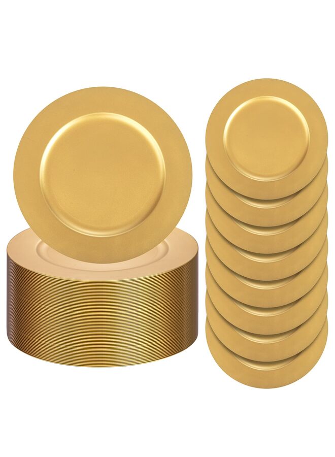 20 قطعة من أطباق الشحن الذهبية لأطباق العشاء وأطباق الشحن للاستخدام مرة واحدة وأطباق الخدمة بكميات كبيرة باللون الذهبي لحفلات الزفاف - Image 1