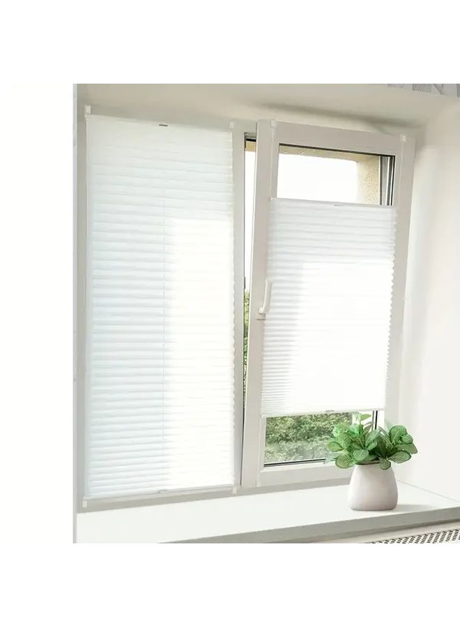 White Hexagon Pleated Blinds Blackout Thermal Perforated Window Shades 30 80cm Width 120cm Height - Image 1