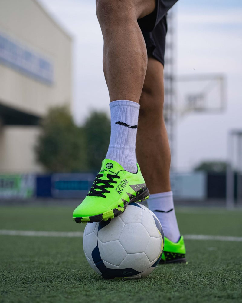 Bacca Bucci Neon Strike Pro Futsal Shoes – High-Performance Indoor Soccer Footwear with Enhanced Grip Sole, Dynamic Fit, Lightweight Design in Striking Neon Green with Agile Traction Control - Image 4