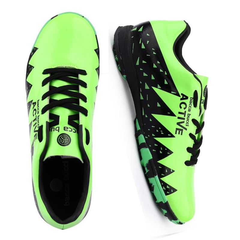 Bacca Bucci Neon Strike Pro Futsal Shoes – High-Performance Indoor Soccer Footwear with Enhanced Grip Sole, Dynamic Fit, Lightweight Design in Striking Neon Green with Agile Traction Control - Image 5