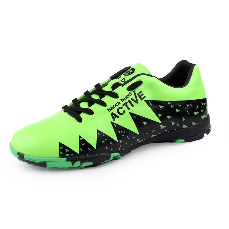 Bacca Bucci Neon Strike Pro Futsal Shoes – High-Performance Indoor Soccer Footwear with Enhanced Grip Sole, Dynamic Fit, Lightweight Design in Striking Neon Green with Agile Traction Control - Image 1