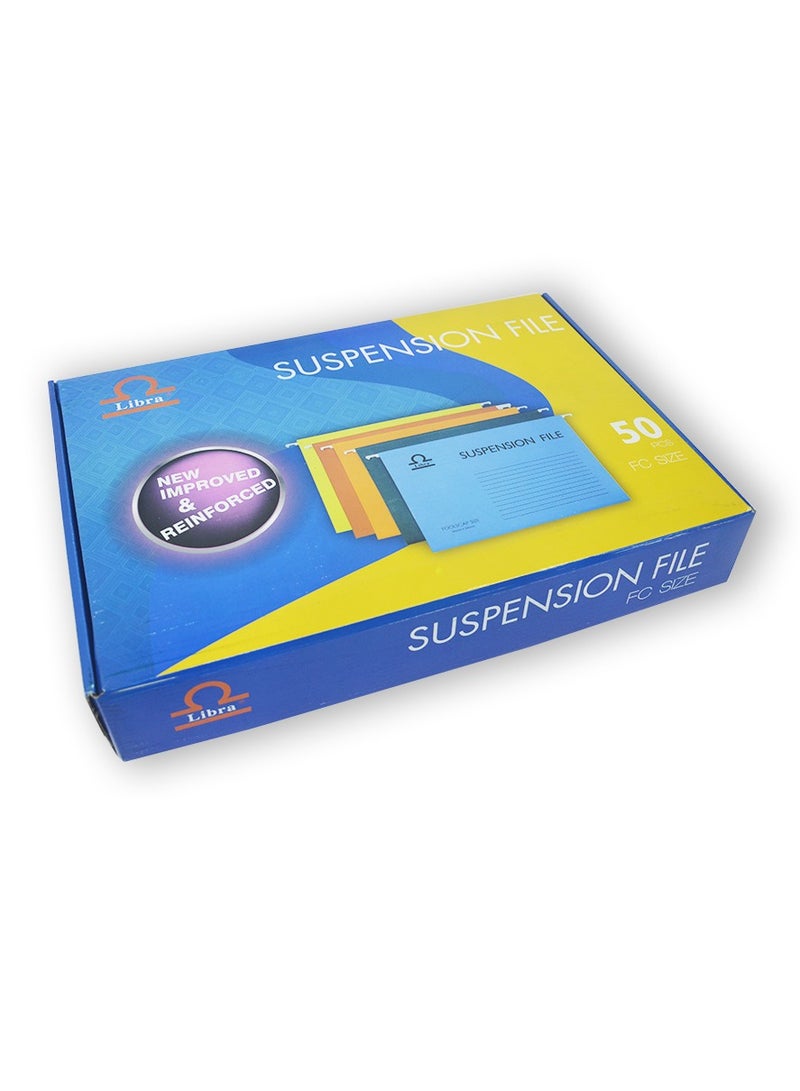 Libra Foolscap Suspension File – 230 GSM – (50 Pieces Per Box) Multicolors - Image 2
