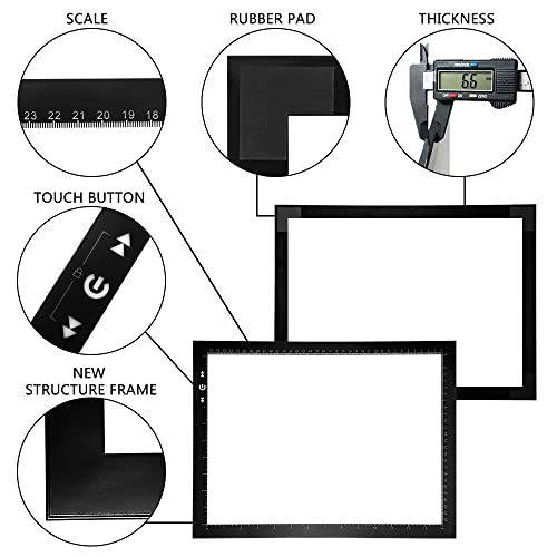 HSK B4/A3s LED Artist tracing Light Box Copy Table, Adjustable High Brightness Light Pad for Tatto Drawing, Sketching, Animation,Diamond Painting Accessories - Image 4