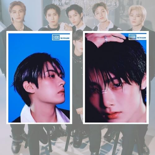 YiYiXiXi ملصقات STRAY-KIDS، 9 قطع ملصقات STRAY-KIDS لطلاء الجدران صور قابلة للصق لتزيين حفلة عيد الميلاد (أزرق) - Image 2