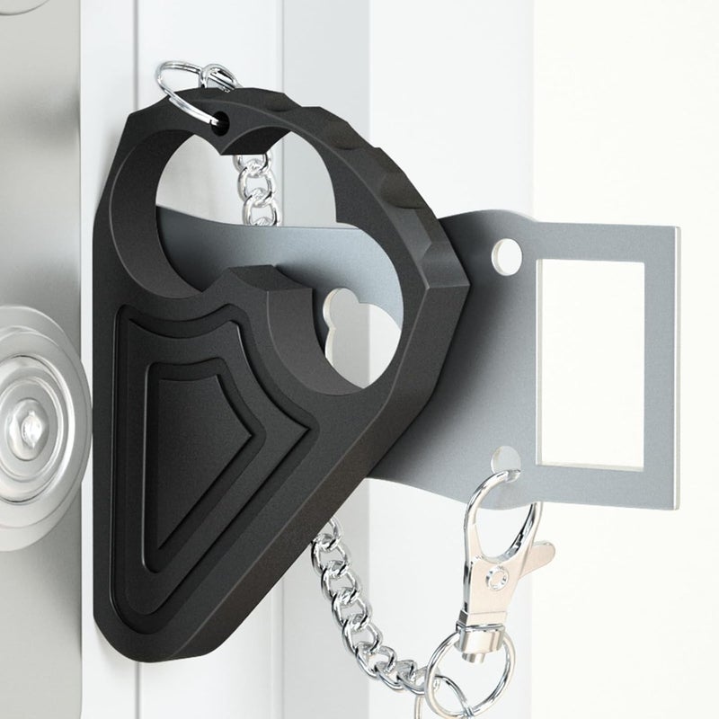 Urgeeo Portable Door Lock for Hotel Door Safety- Metal Hotel Door Locks for Travelers Security-Travel Door Lock Latches & Bolts for Additional Safety Prevent Unauthorized Entry,Black - Image 1