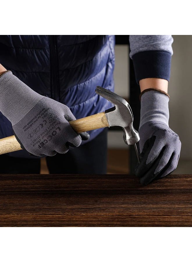 LOCCEF Unisex Adult Safety Work Gloves Microfoam Nitrile Coated-12 Pairs,Seamless Knit Nylon Gloves,Home Improvet,Micro-Foam Gloves 11/Xxl Grey-36 Pairs - Image 5