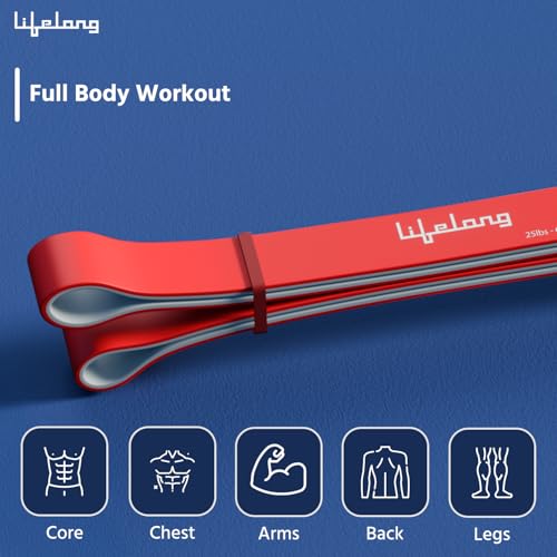 Lifelong Resistance Band for Workout | 11 to 30 KG: Light Resistance Pull Up Band | Theraband, Gym Rubber Band | Physio, Yoga, Home Workout | Stretching Band for Exercise | Red - Image 5