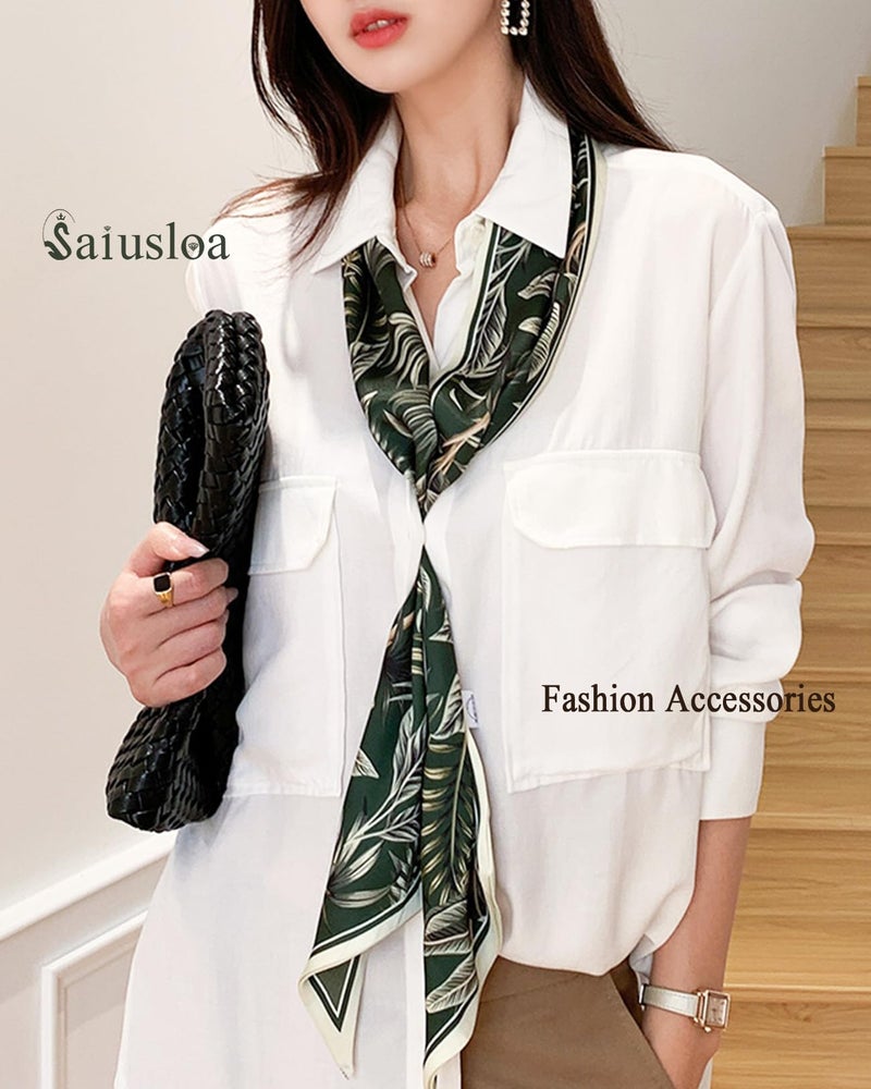 Saiusloa Purse Scarf For Handbags Head Scarves For Women's Hair Bags Scarfs Long Skinny Scarves Fashion Silky For Headbands-A10 - Image 5