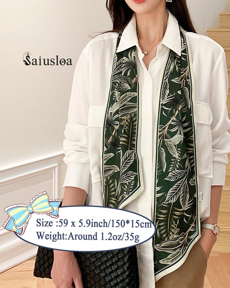 Saiusloa Purse Scarf For Handbags Head Scarves For Women's Hair Bags Scarfs Long Skinny Scarves Fashion Silky For Headbands-A10 - Image 3