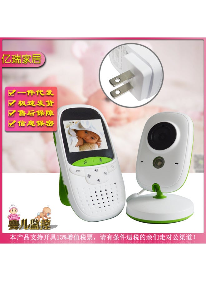 مراقب أطفال لاسلكي 2 بوصة - اتصال ثنائي الاتجاه مع ميزة قياس درجة حرارة الغرفة وتشغيل تهويدة للأمان لكبار السن والأطفال - كاميرا منزلية