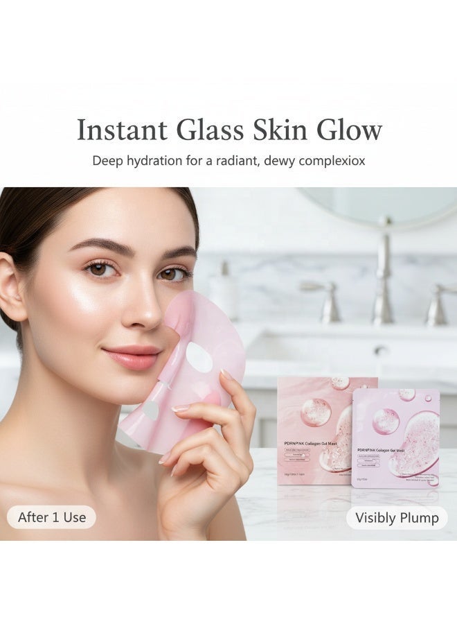 HFRUI Jelly Gel Mask with Salmon DNA PDRN Pink Collagen | Overnight Face Mask for Glass Glow Skin | Elasticity, Hydrating, Firming and Moisturizing | Skincare, 32g x 4ea - Image 1