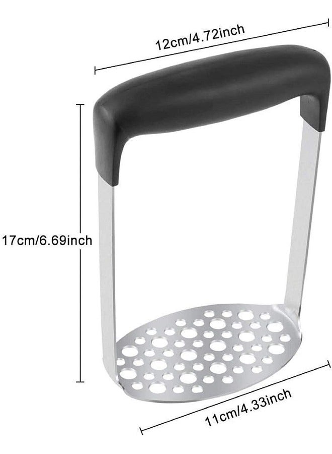 Alices Potato Masher, Stainless Steel Premium Hand-Mashed Machine, Purees Baby Food, Fruit And Vegetable Smasher, with Wide Ergonomic Horizontal Handle Fine-Grid Plate  - Image 2