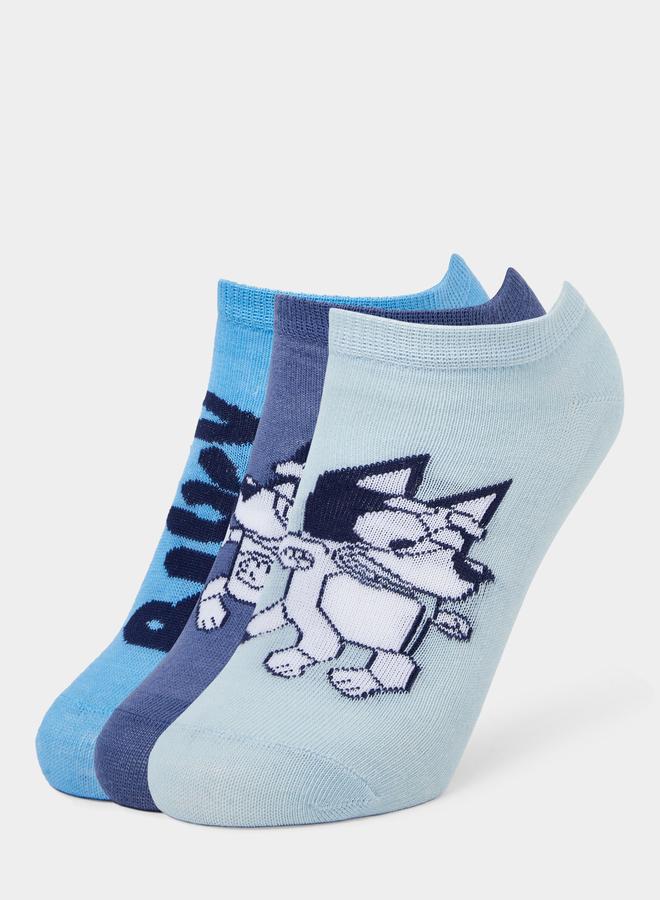 Styli Boys Set of 3 - Bluey Ankle Socks - Image 1