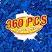 MANNIDOO 360 Pieces Building Bricks Classic Basic Flats Parts and Pieces 2x4 Brick x200 and 2x2 Brick x160 Moc Building Bulks Compatible with All Major Brands Blue - Image 2