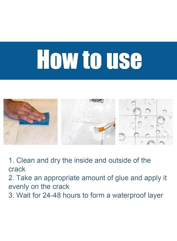 Transparent Waterproof Sealant – Invisible Leak-Proof Adhesive for Bathroom, Toilet, and Tiles (100g) - Image 4