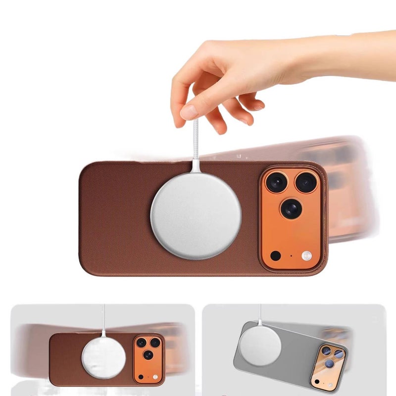 غطاء MagSafe، Ochre Brown، لـ iPhone 16 / 16 Plus / 16 Pro / 16 Pro Max مغناطيسي باللون البني - ModaStar - Image 5