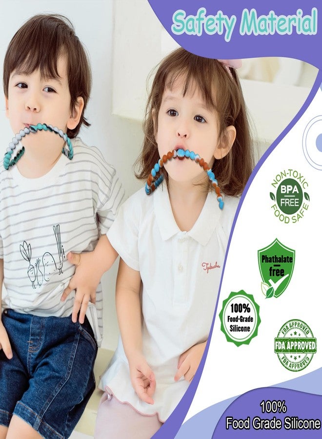 V-TOP Chew Necklaces for Sensory Kids, 2 Pack Chewy Necklace Sensory Toys Reduces Stress and Anxiety, Sensory Chew Toys for Kids with ADHD, Autism, SPD - Image 2