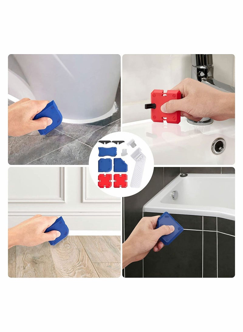 Y&D 10 PCS Silicone Tool Sealant Remover Reusable Finishing Kit with Stainless Steel Caulk Removal for Kitchen Bathroom Toilet Tank Window Sink Joint etc - Image 3