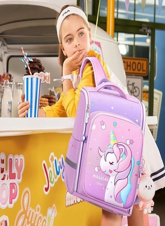 ROZADIO Unicorn Backpack for Kids Girls Stylish Durable Water-Resistant Backpack Shoulder School Bags for Girls Kids 6-12 Years Old Birthday & Rakhi Gift - Purple - Image 5