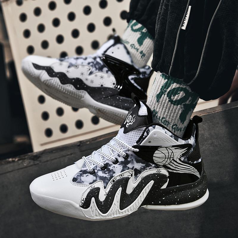 Basketball Shoes Men'S And Women'S Non-Slip Wear-Resistant Shock-Absorbing Lightweight Breathable Student Big Children'S Fashionable Sneaker High-Top Outfield Boots - Image 5